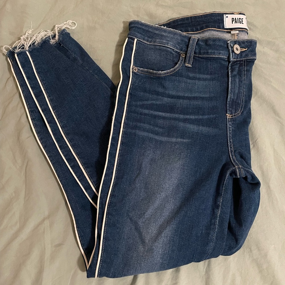Unique PAIGE Verdugo Ankle Jeans With Piping